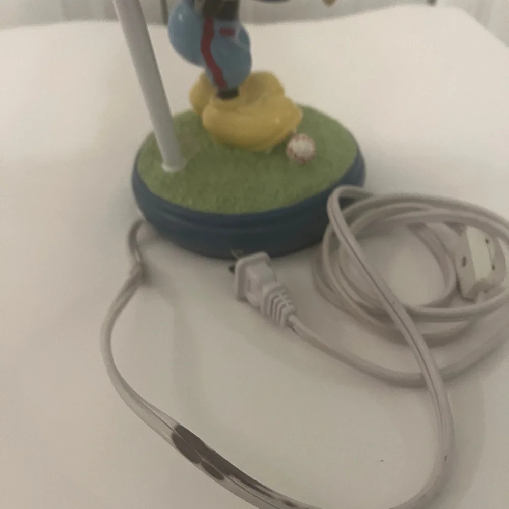 Mickey Mouse Baseball Lamp Kids Room Decor- Works No Shade